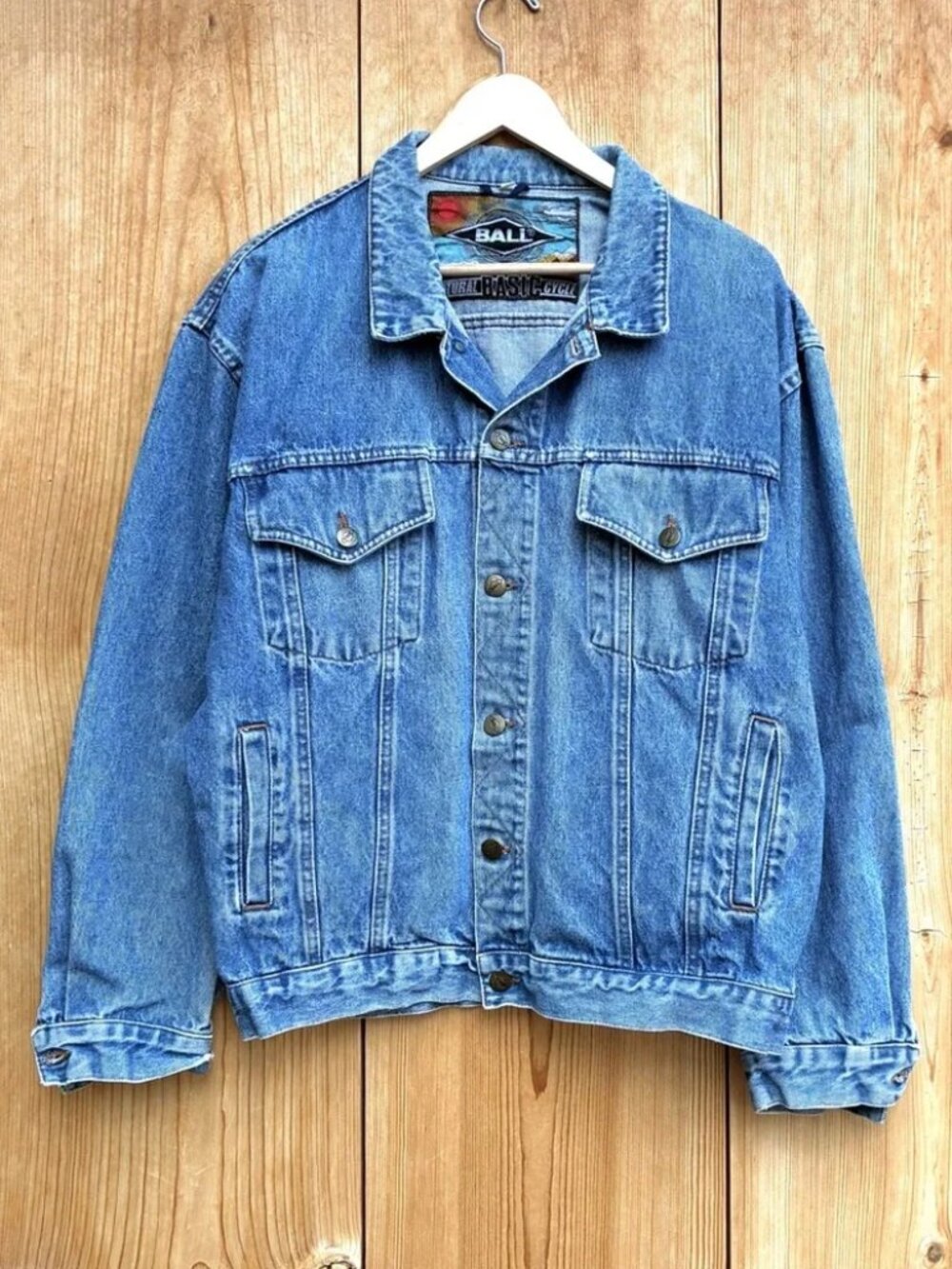 Vintage Ball Denim Trucker Jacket Sz 52, XL